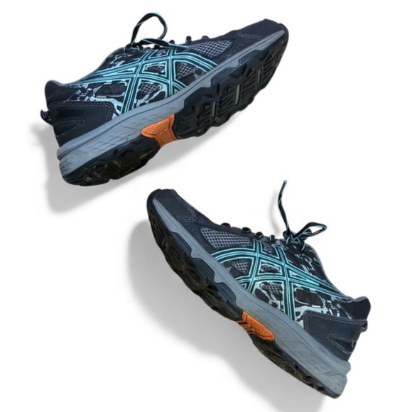 Asics Gel Flux Lightning T7G6Q Sneakers Trainers Sz 7.5 Gray Mint Green Athletic - Picture 5 of 9